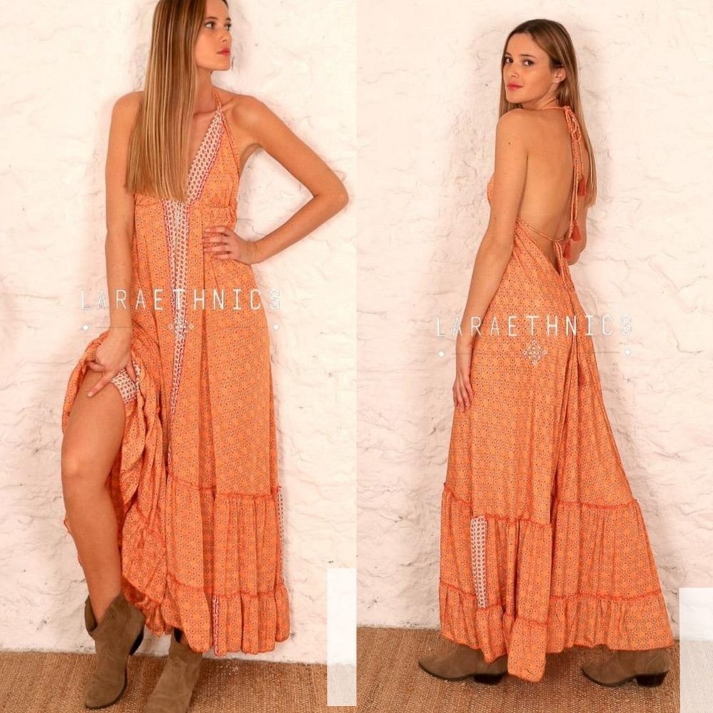 Laraethnics Open Back Long Dress Petal One Size